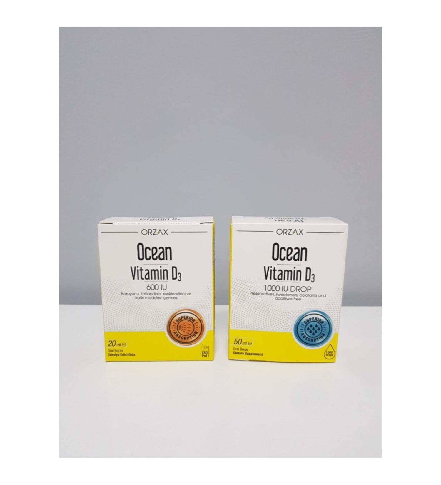 Ocean Vitamin D3 600 IU 20 ml and Vitamin D3 1000 IU Drops 50 ml