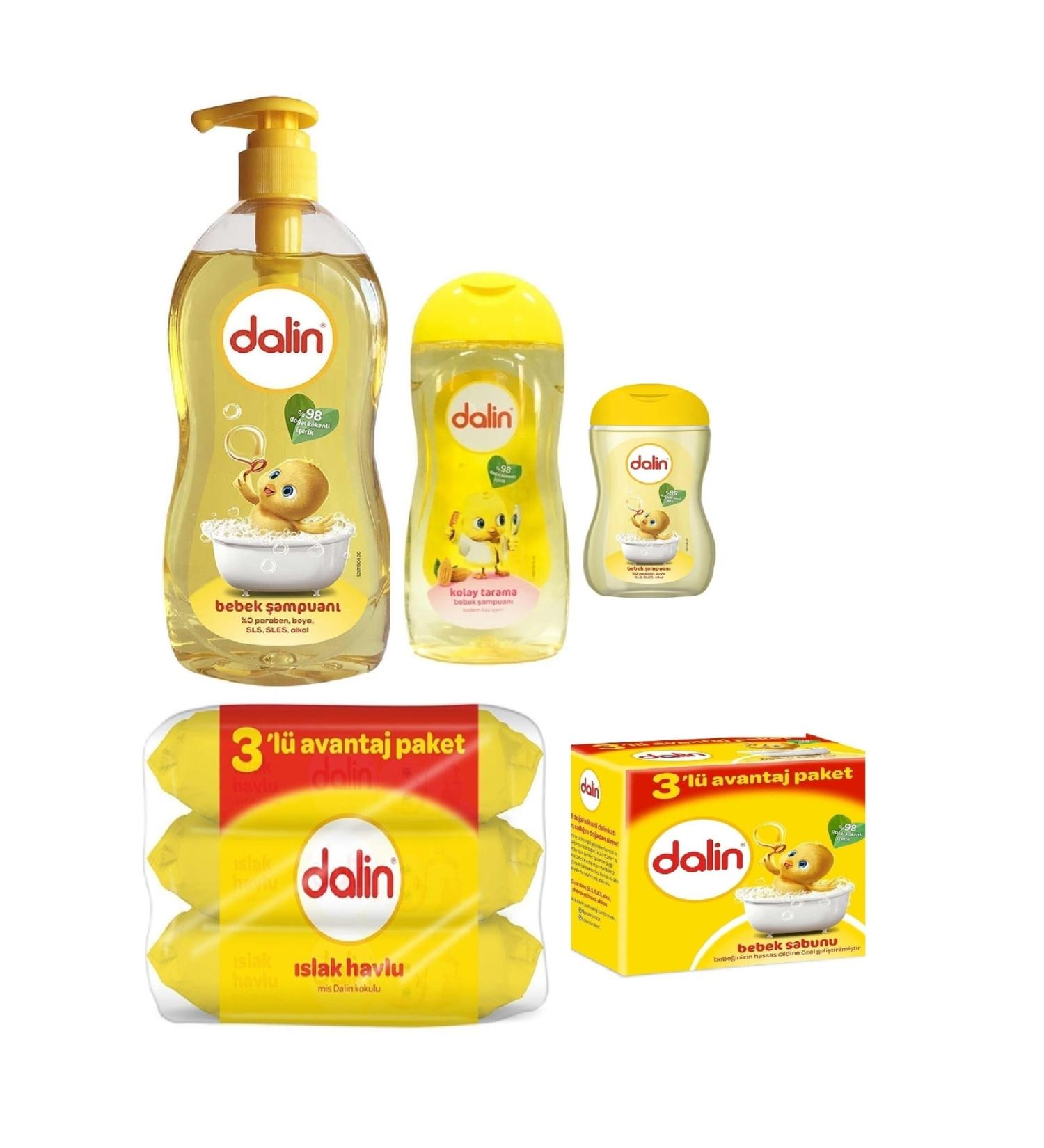 Dalin Care Set Shampoo Wipes Soap 5 Pieces