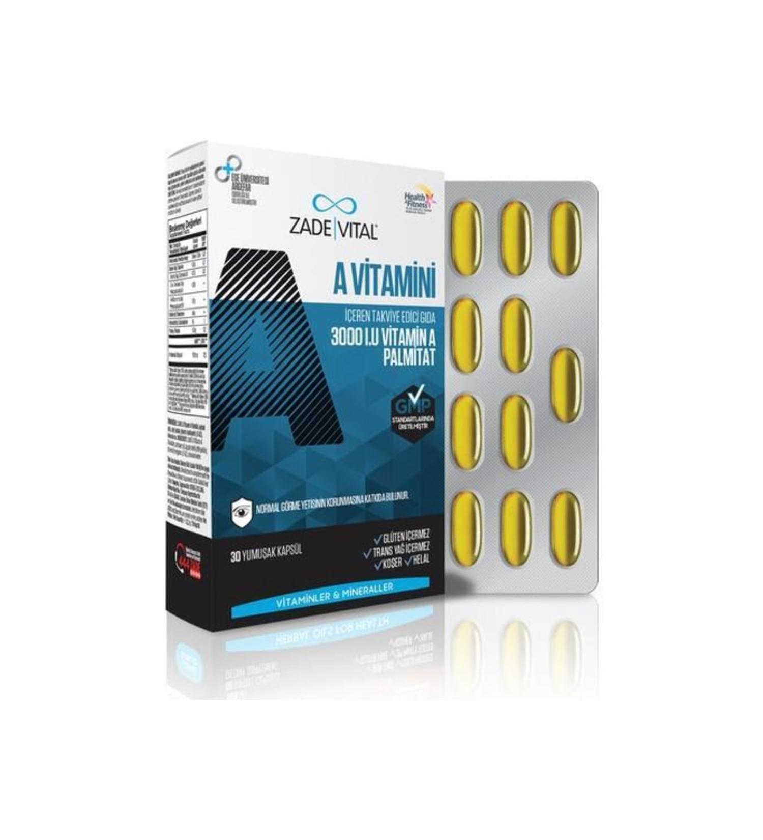 Zade Vital Vitamin A 30 Softgels