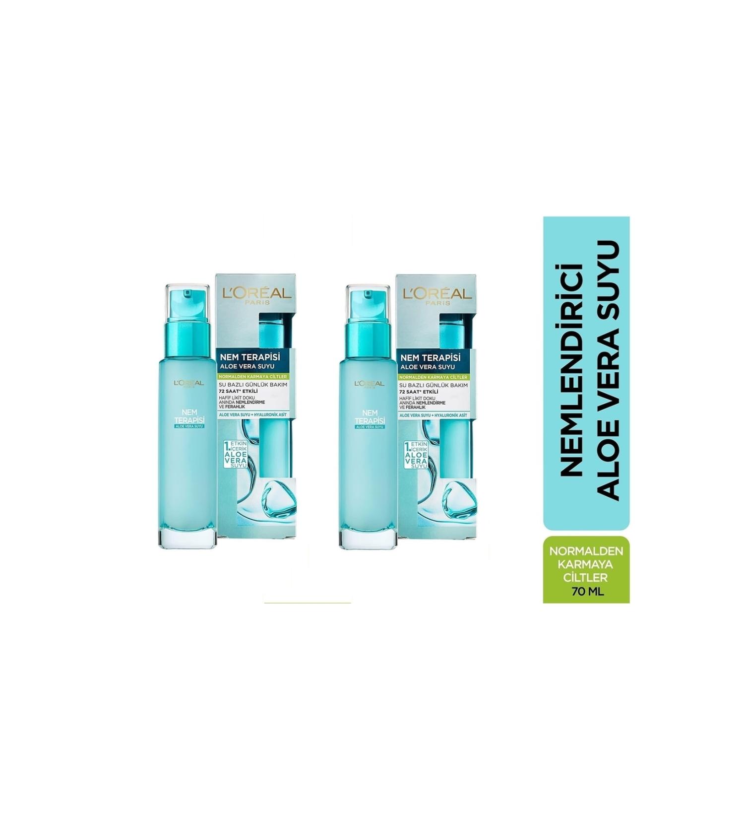 L'Oreal Paris Moisture Therapy Aloe Vera Water Normal-Combination Skin Water Based Daily Care 70 Ml X 2 Pieces