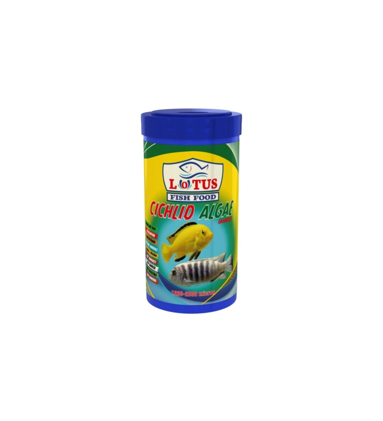 Lotus Cichlid Algae 1000 Ml Herbal Algae Omega3 400 Gr Fish Food