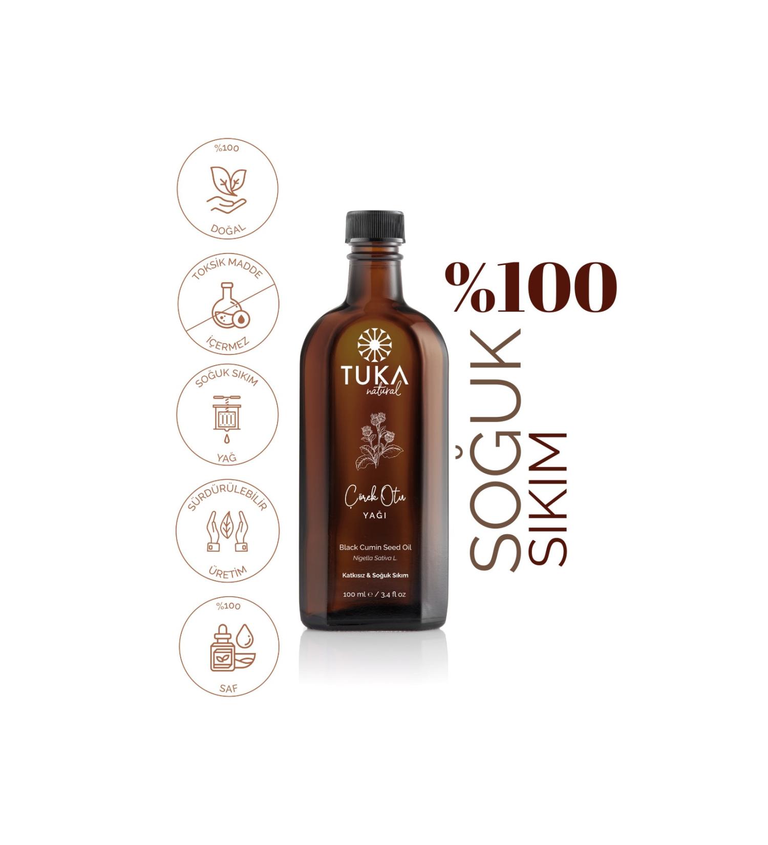 TUKA NATURAL Organic Black Cumin Oil 100ml (Cold Pressed)
