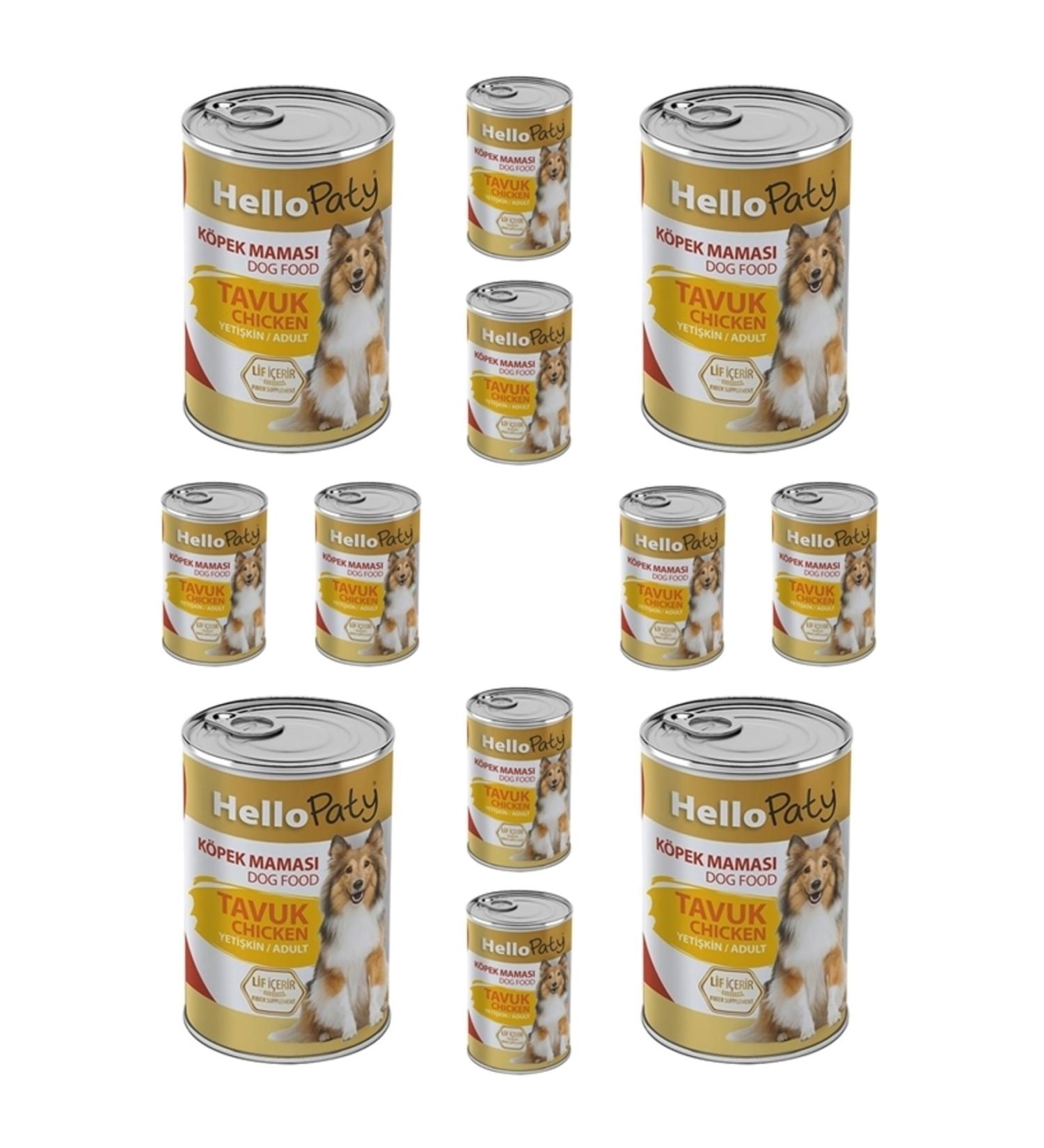 Hello Paty 12 Pieces Adult Chicken Meat Minced Dog Food 415 gr 12-Piece Canned Wet Food