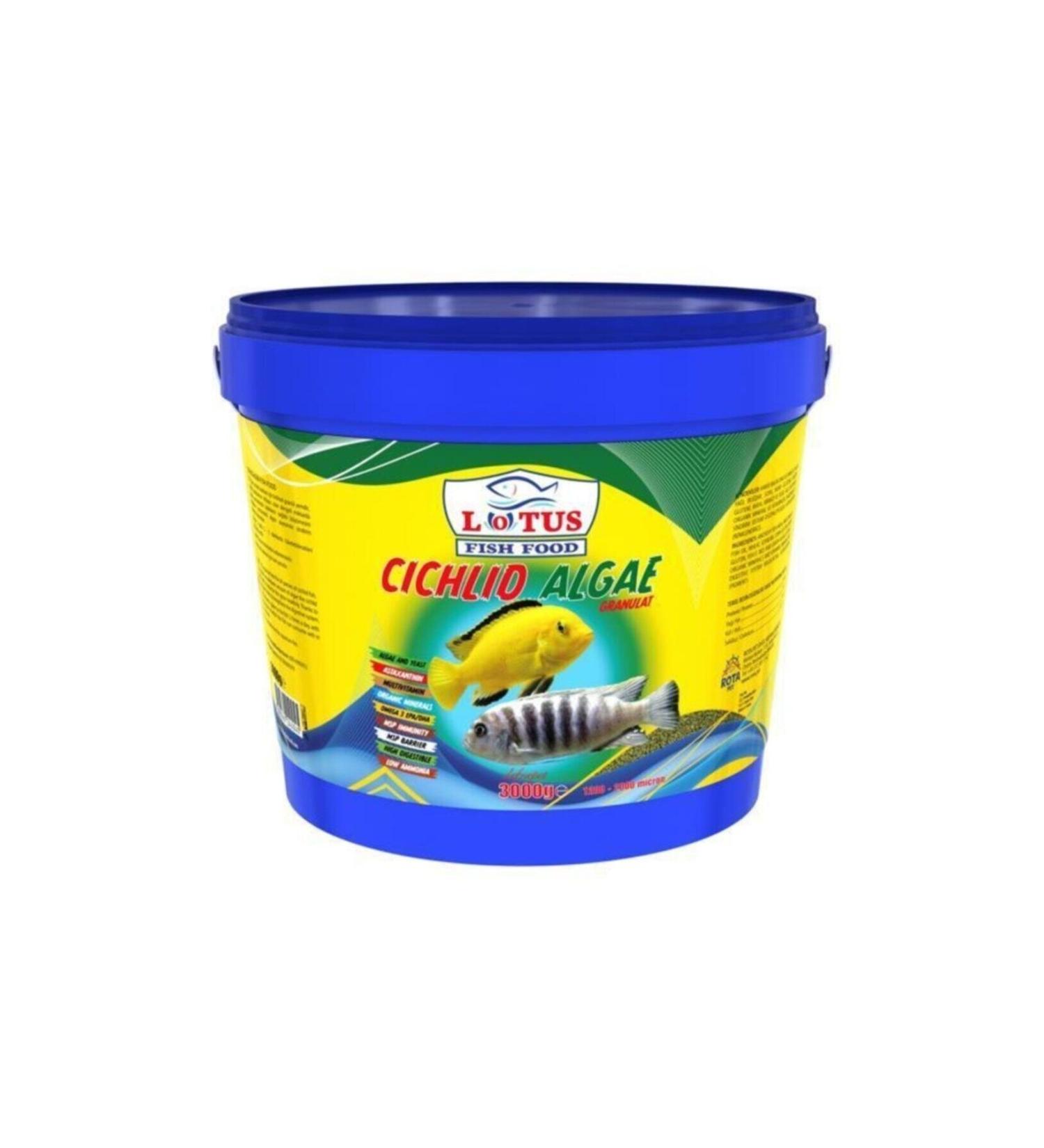 Lotus Cichlid Algae 3 Kg Bucket Spirulina Green Algae Aquarium Fish Food