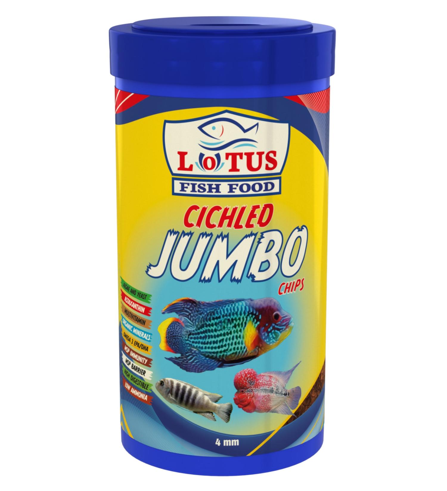 Lotus Cichlid Jumbo Chips 250 Ml Large Protein Fish Food