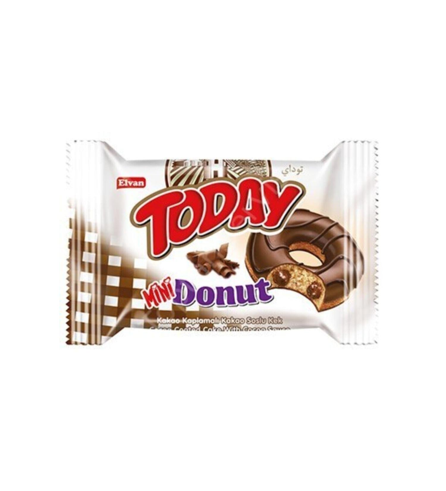 Elvan Today Donut Cake Cocoa 40 gr 24 Pieces (1 Box) - Buy Online on GoSupps.com