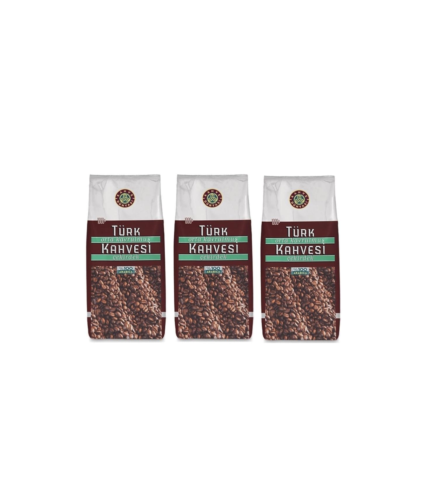 Kahve D nyas Medium Roast Turkish Coffee Beans 3 Pieces 1 Kg.