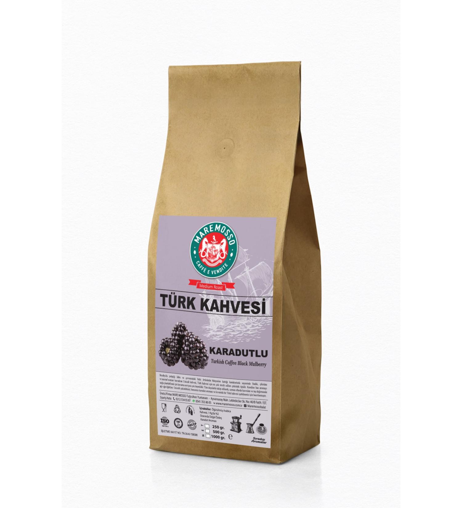 Mare Mosso Caffe Vendite Black Mulberry Flavored Ground Turkish Coffee 1 Kg.