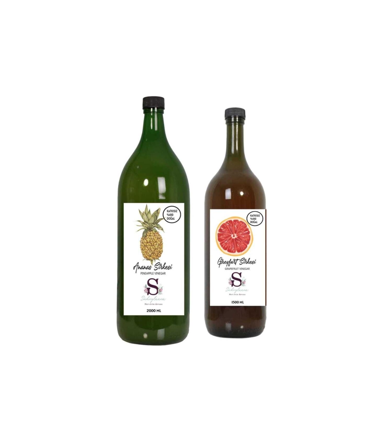 S heylaana Natural Pineapple Vinegar 2000 Ml - Natural Grapefruit Vinegar 1500 Ml