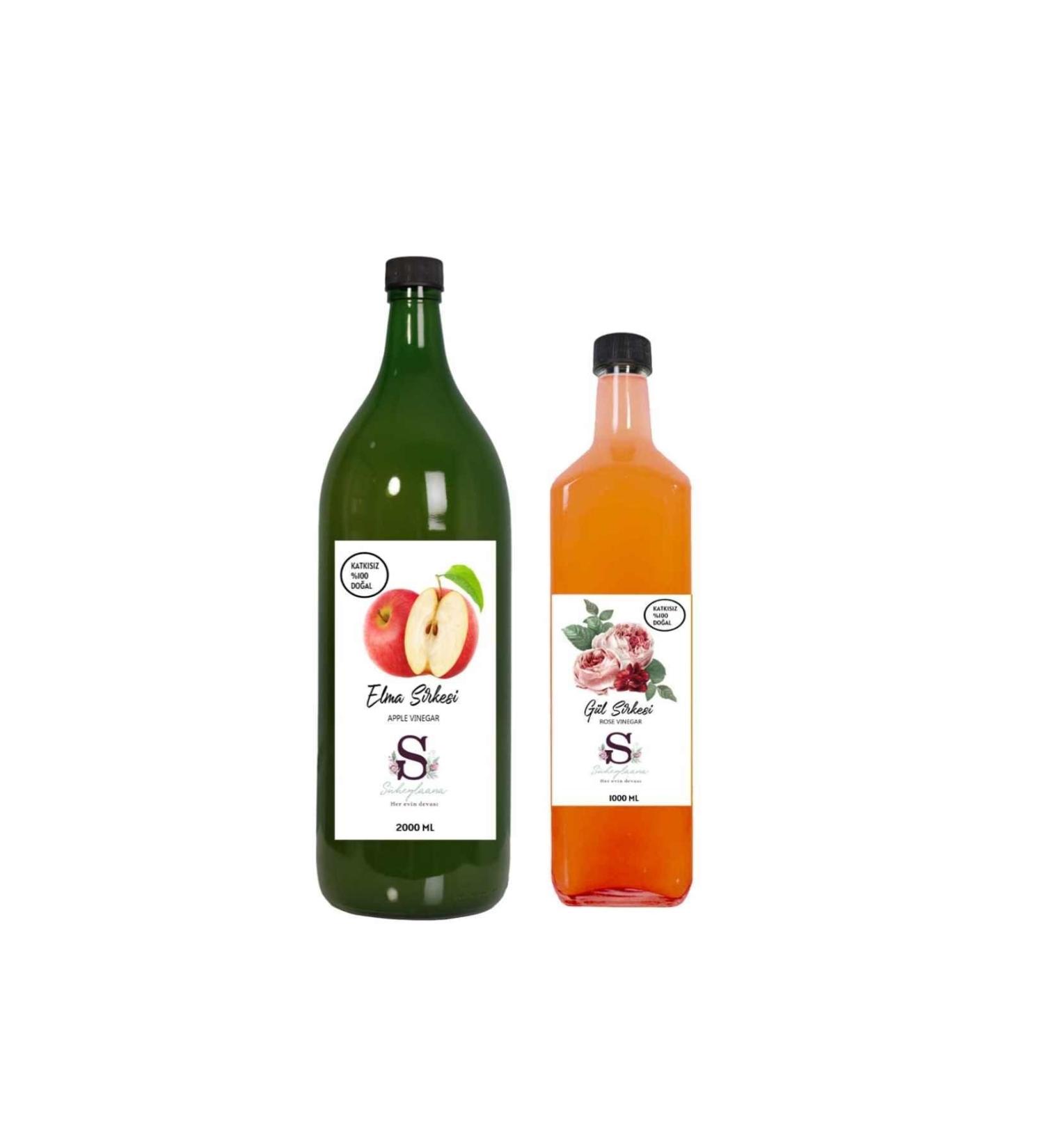 Suheylaana Natural Apple Vinegar 2000 Ml - Natural Rose Vinegar 1000 Ml