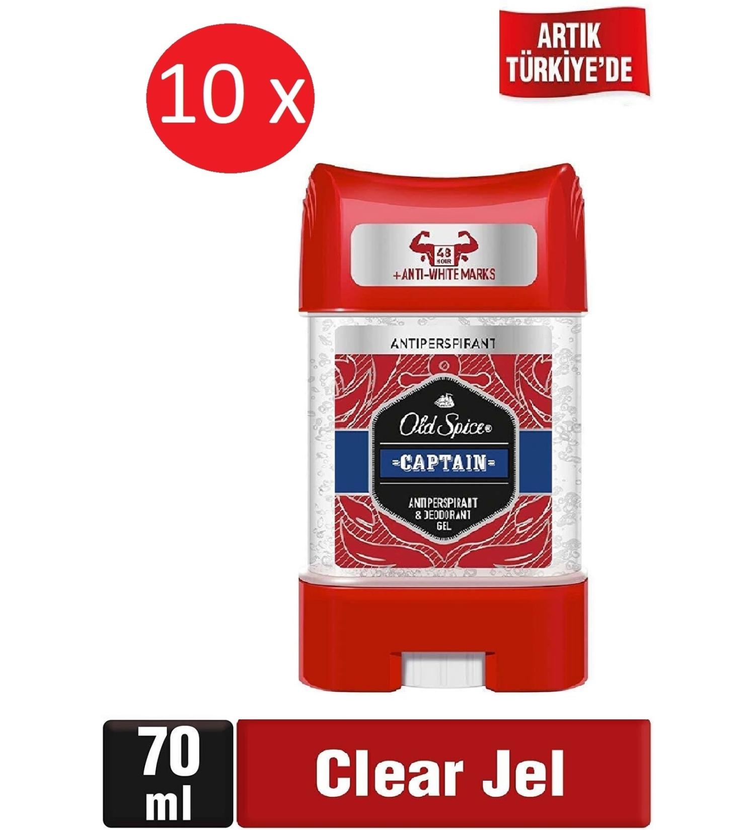 Old Spice Men's Deodorant Captain Stick Gel 70 Ml X 10 Pieces (Box)