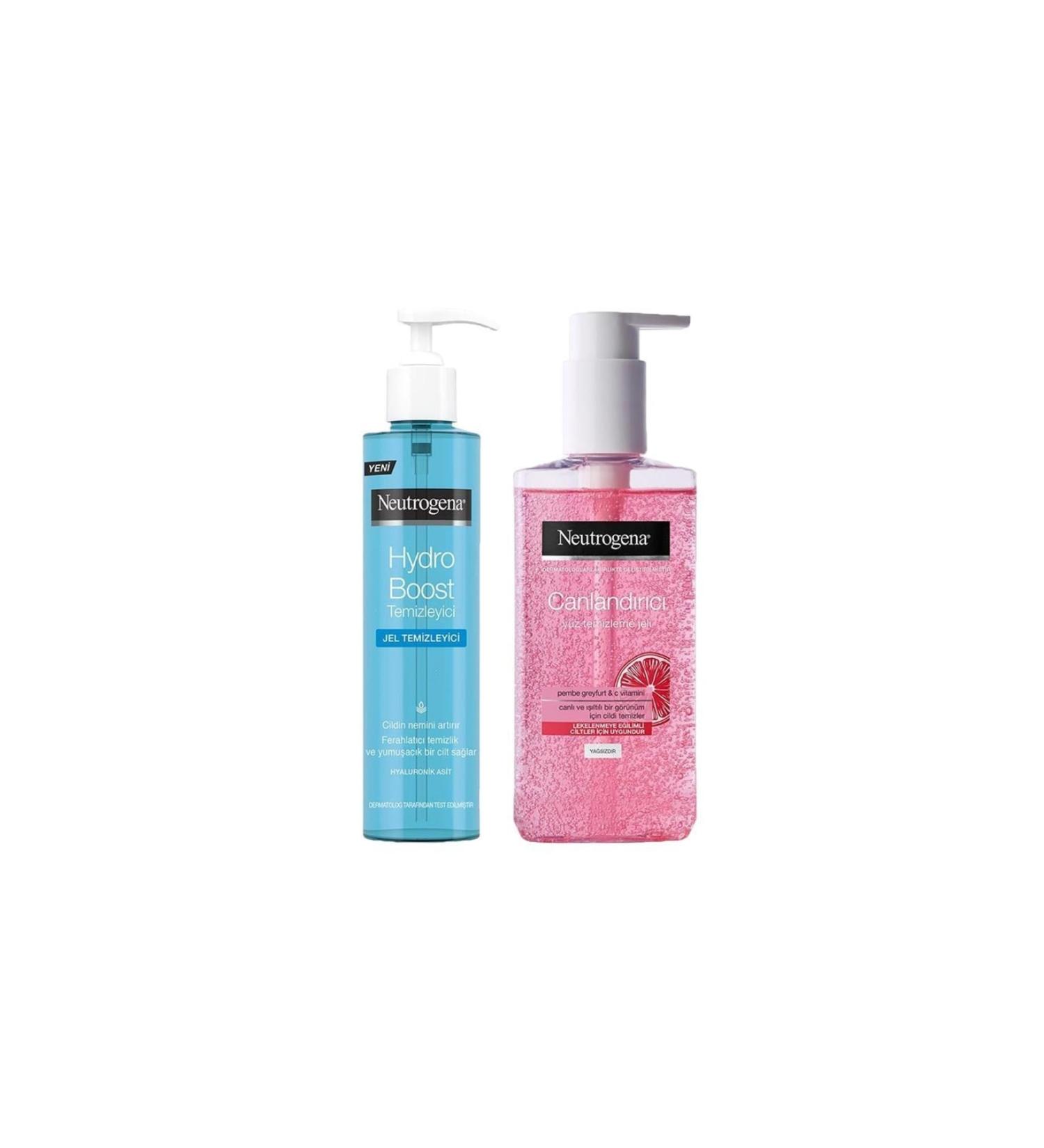 Neutrogena Hydro Boost Water Gel Cleanser 200 Ml And Face Wash Pink Grapefruit 200 Ml