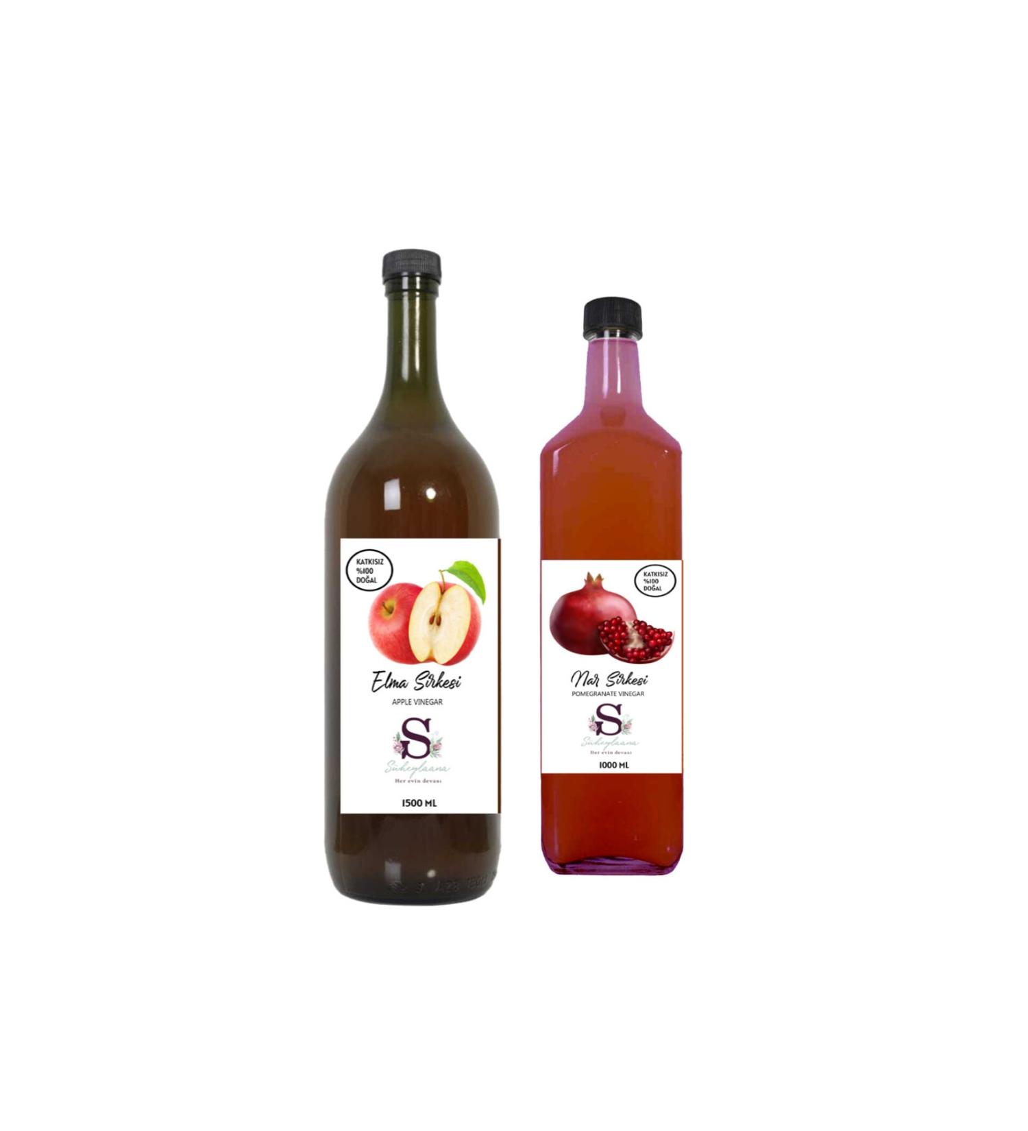 Suheylaana Natural Apple Vinegar 1500 Ml And Natural Pomegranate Vinegar 1000 Ml