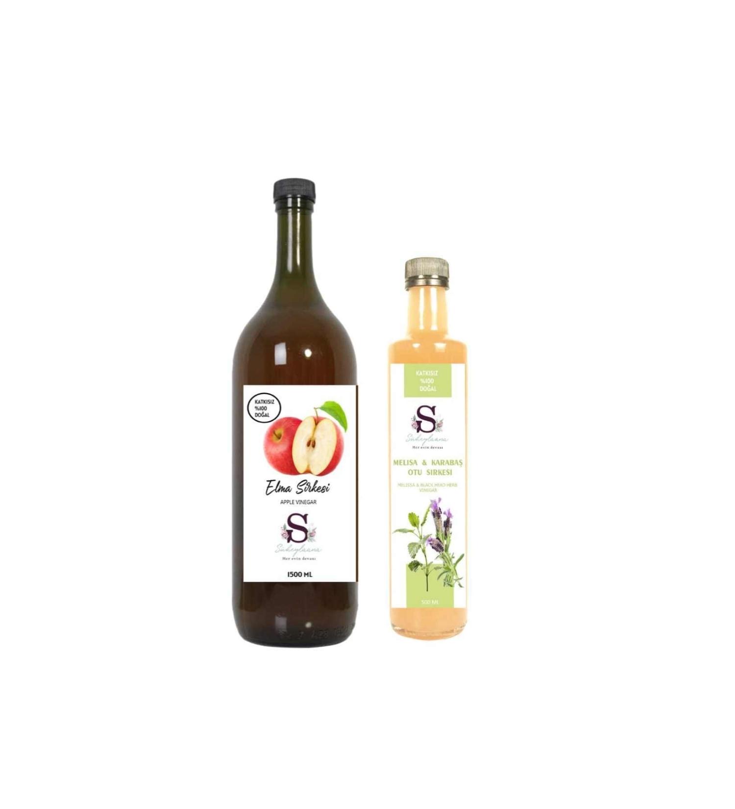 Suheylaana Natural Apple Cider Vinegar 1500 Ml - Natural Melissa & Black Pepper Vinegar 500 Ml