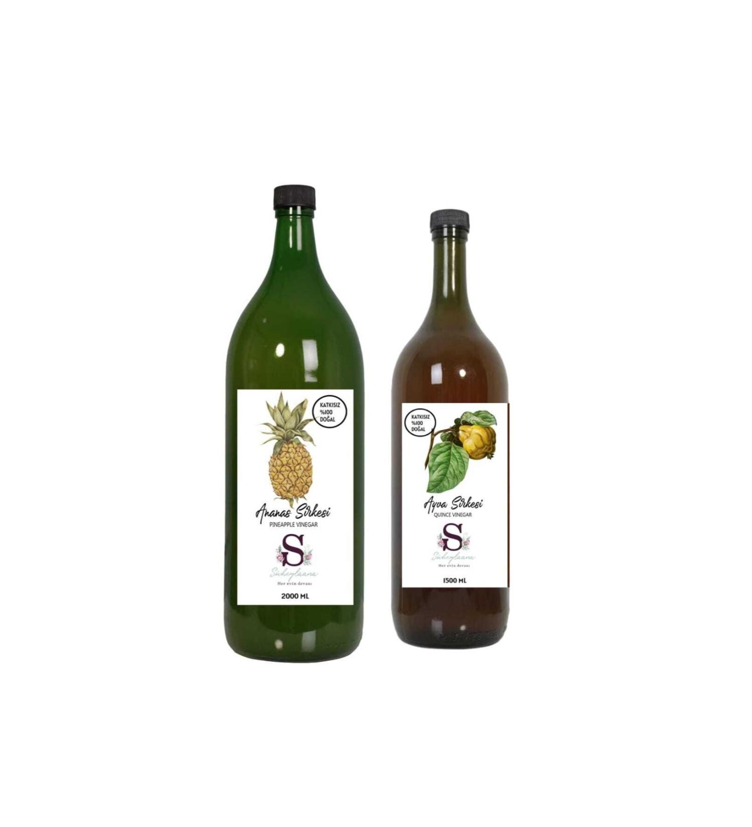 S heylaana Natural Pineapple Vinegar 2000 Ml - Natural Quince Vinegar 1500 Ml