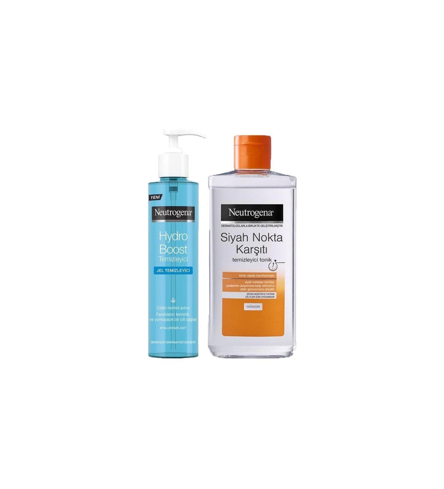 Neutrogena Hydro Boost Water Gel Cleanser 200 Ml And Blackhead Cleanser 200 Ml