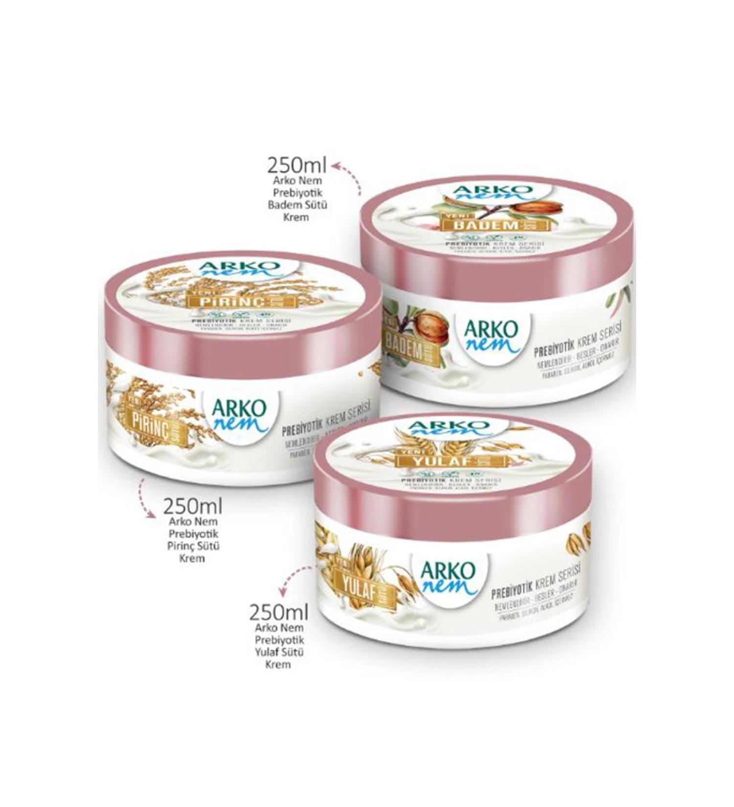 Arko Nem Prebiotic Cream Series Oat Milk 3 X 250ml