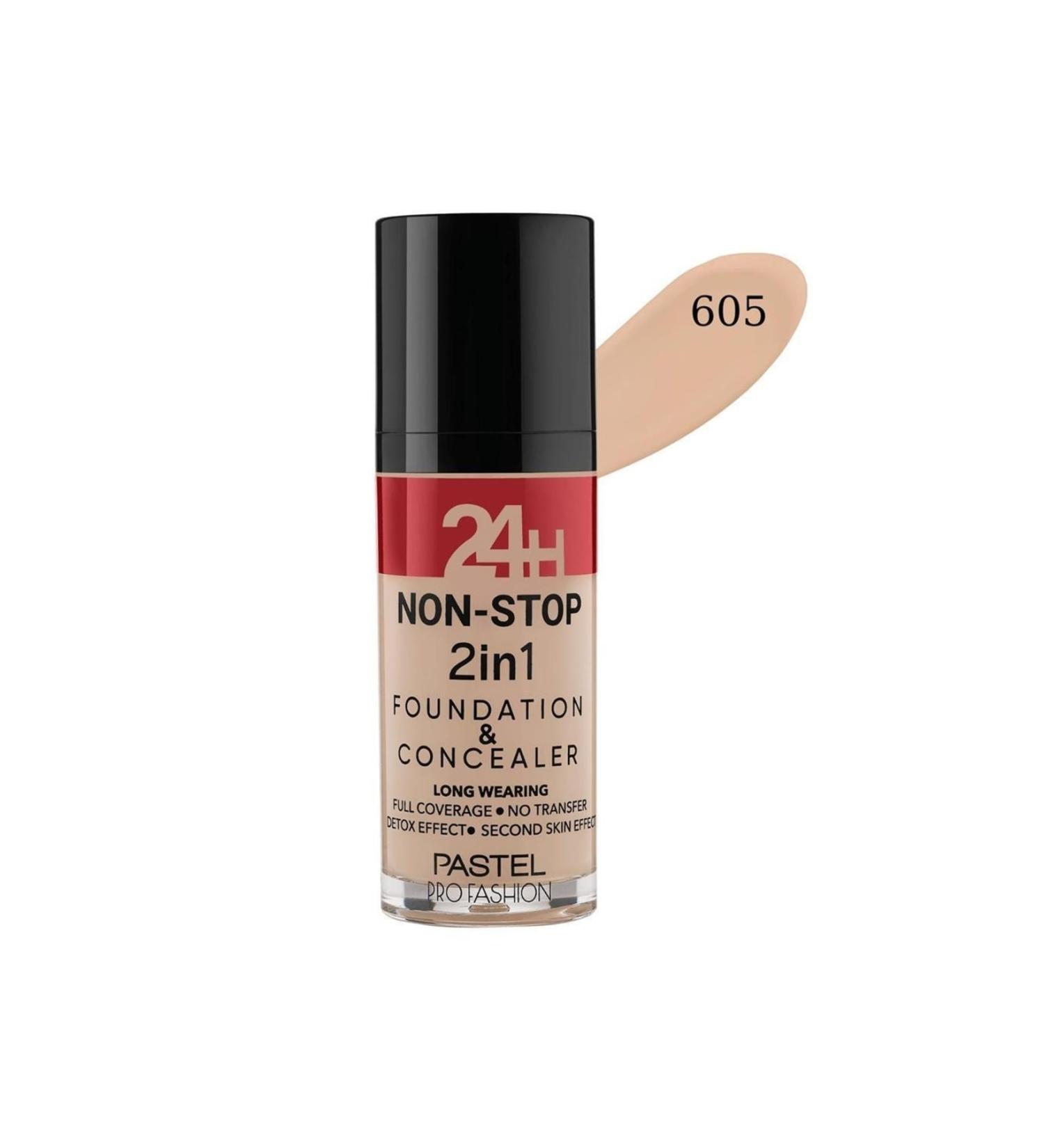 Pastel 24 H Non-stop 2 In 1 Foundation Concealer No:605