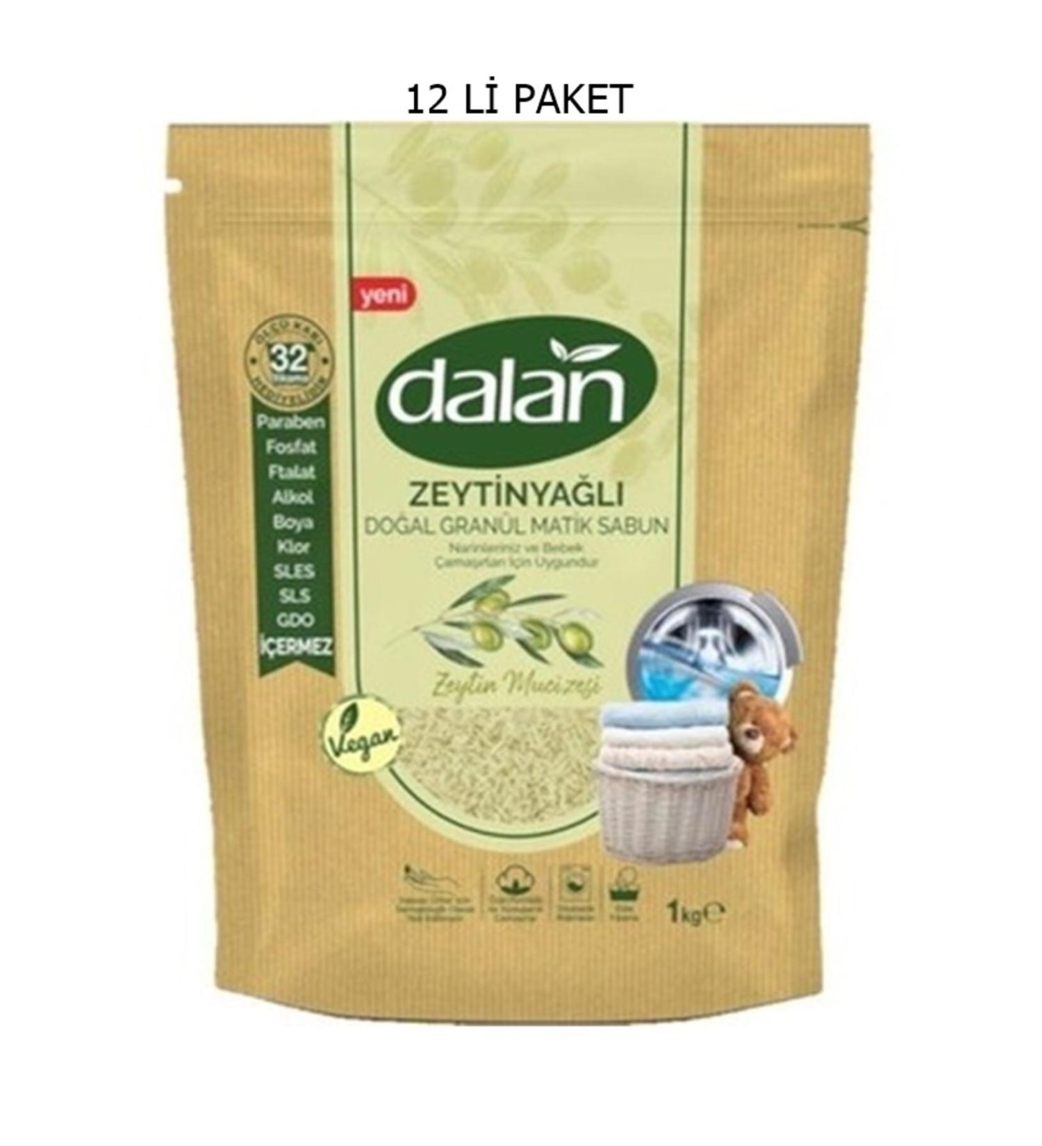 Dalan Olive Oil Natural Granule Matic Soap 1kg 12 Piece Extra Economic Package