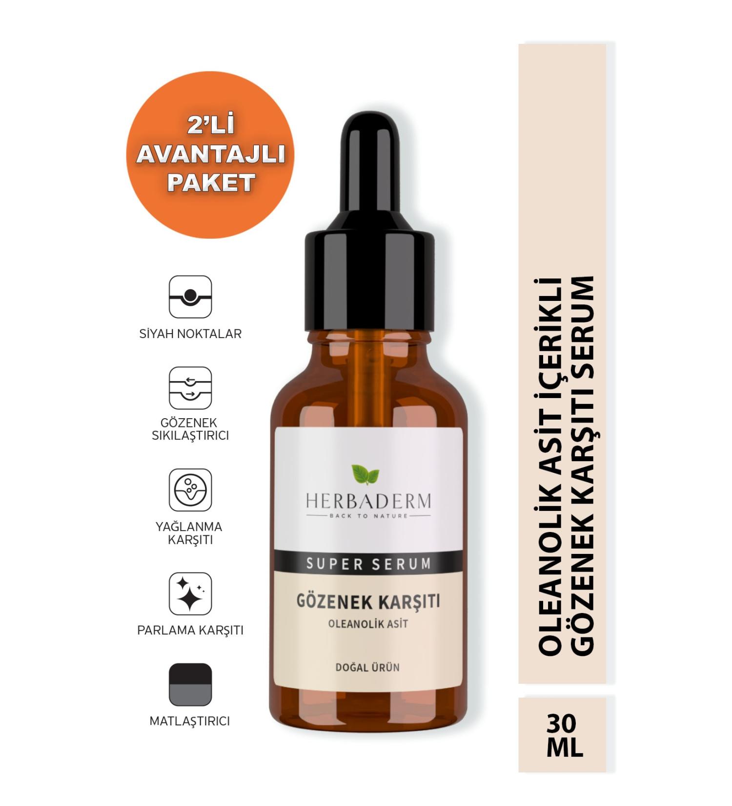 Herbaderm Super Serum (OLEANOLIC ACID) Anti-Pore 30 ml X2 - Buy Online on GoSupps.com