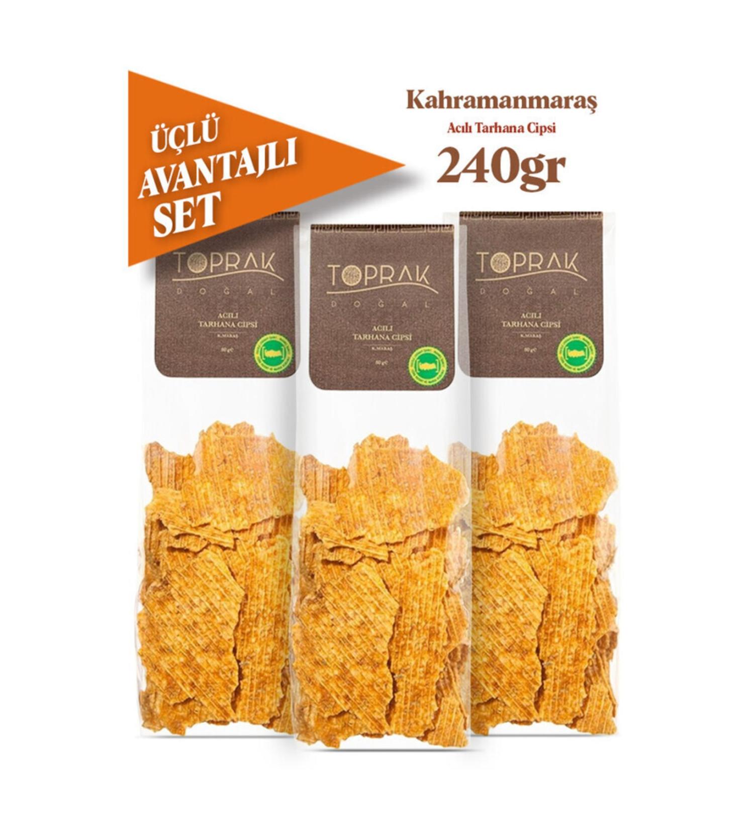 Toprak Natural Spicy Tarhana Chips Economical Set of 3 - Mara Tarhana Chips Spicy - Buy Online on GoSupps.com