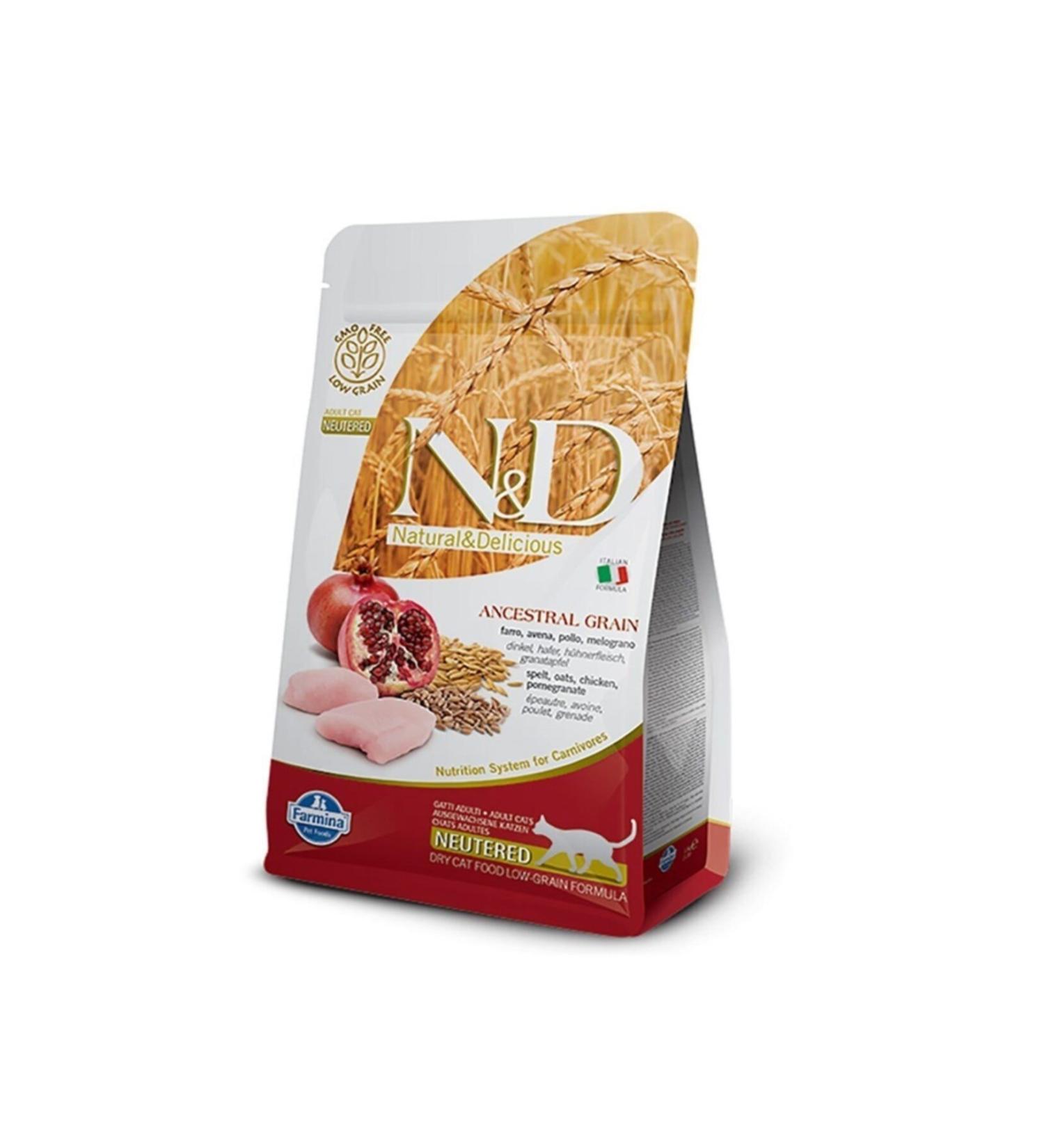 N & D Low Grain Chicken & Pomegranate Cat Food 1.5 Kg
