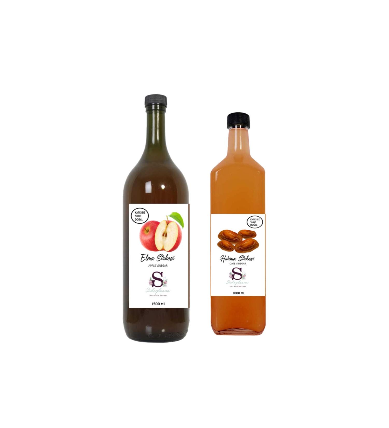 Suheylaana Natural Apple Vinegar 1500 Ml And Natural Date Vinegar 1000 Ml