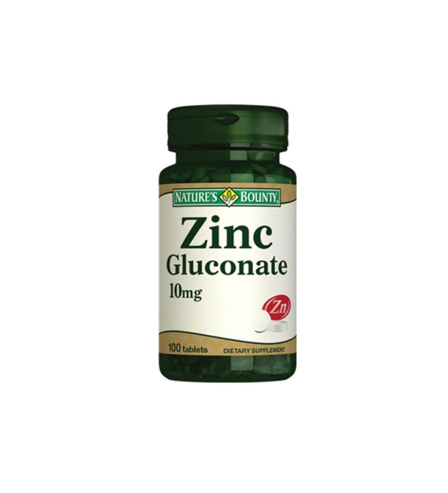 Natures Bounty Zinc Gluconate 10 Mg Food Supplement 100 Tablets