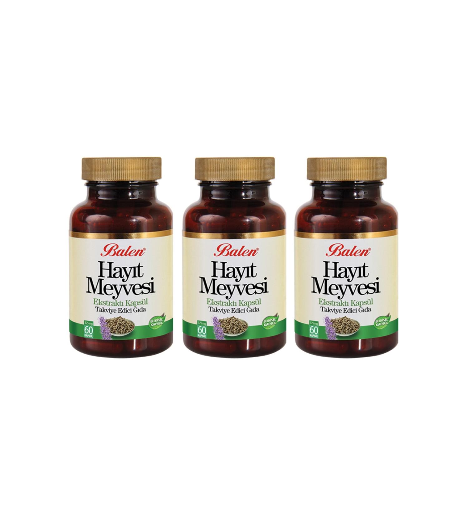 Balen 3 Pieces Chaste Tree Extract 300 Mg 60 Capsules