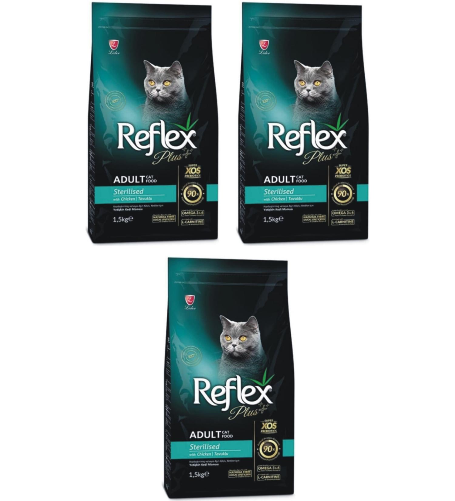 Reflex Sterilised Chicken Sterilised Adult Cat Food 3x1.5 Kg.