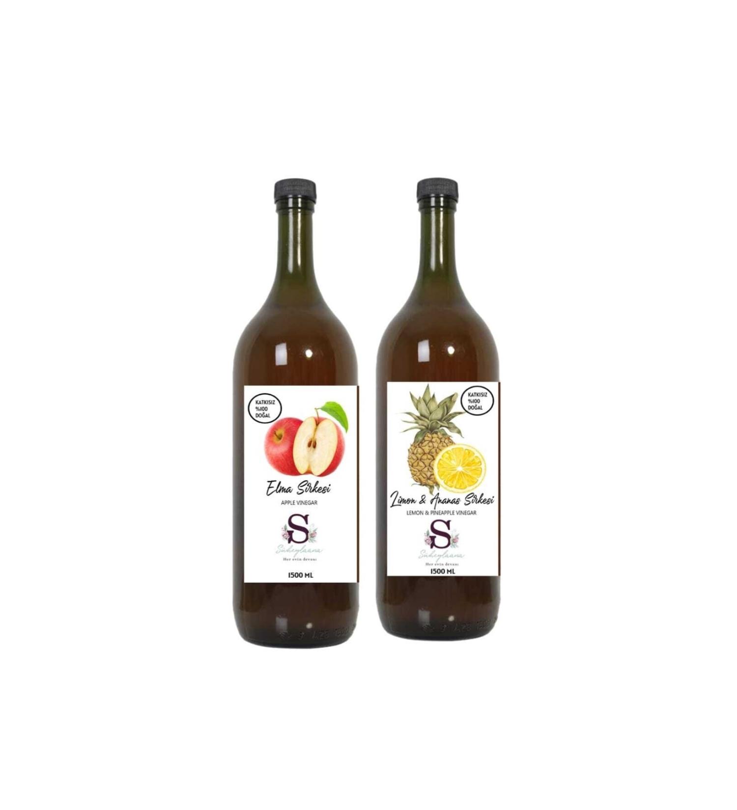 Suheylaana Natural Apple Vinegar 1500 Ml - Natural Lemon & Pineapple Vinegar 1500 Ml