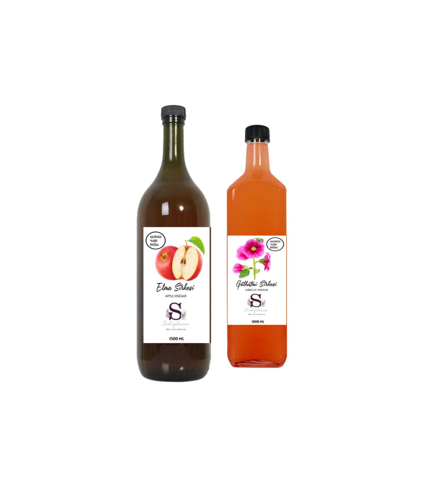 Suheylaana Natural Apple Cider Vinegar 1500 Ml And Natural Hollyhock Vinegar 1000 Ml