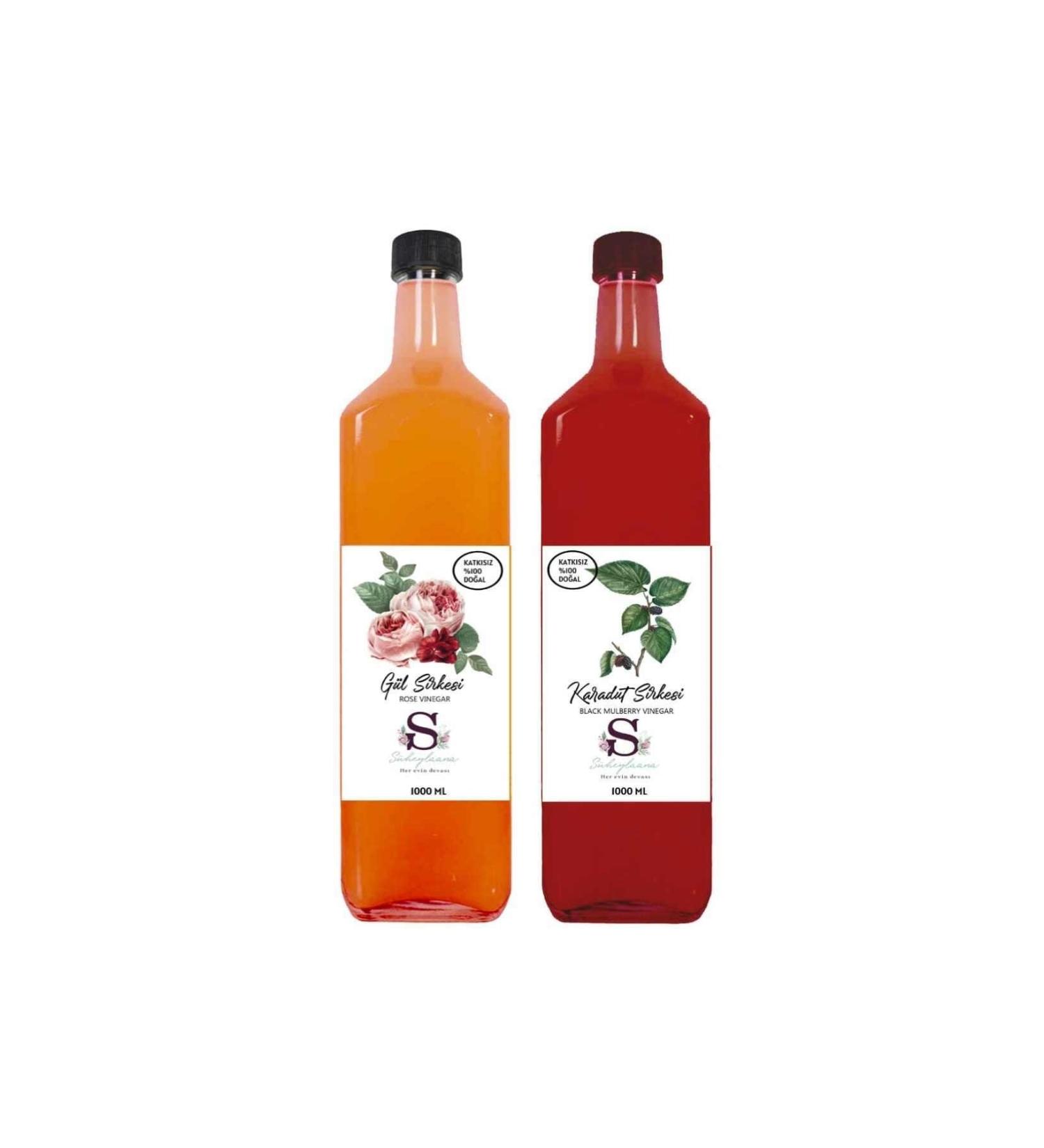 S heylaana Natural Rose Vinegar 1000 Ml - Natural Black Mulberry Vinegar 1000 Ml