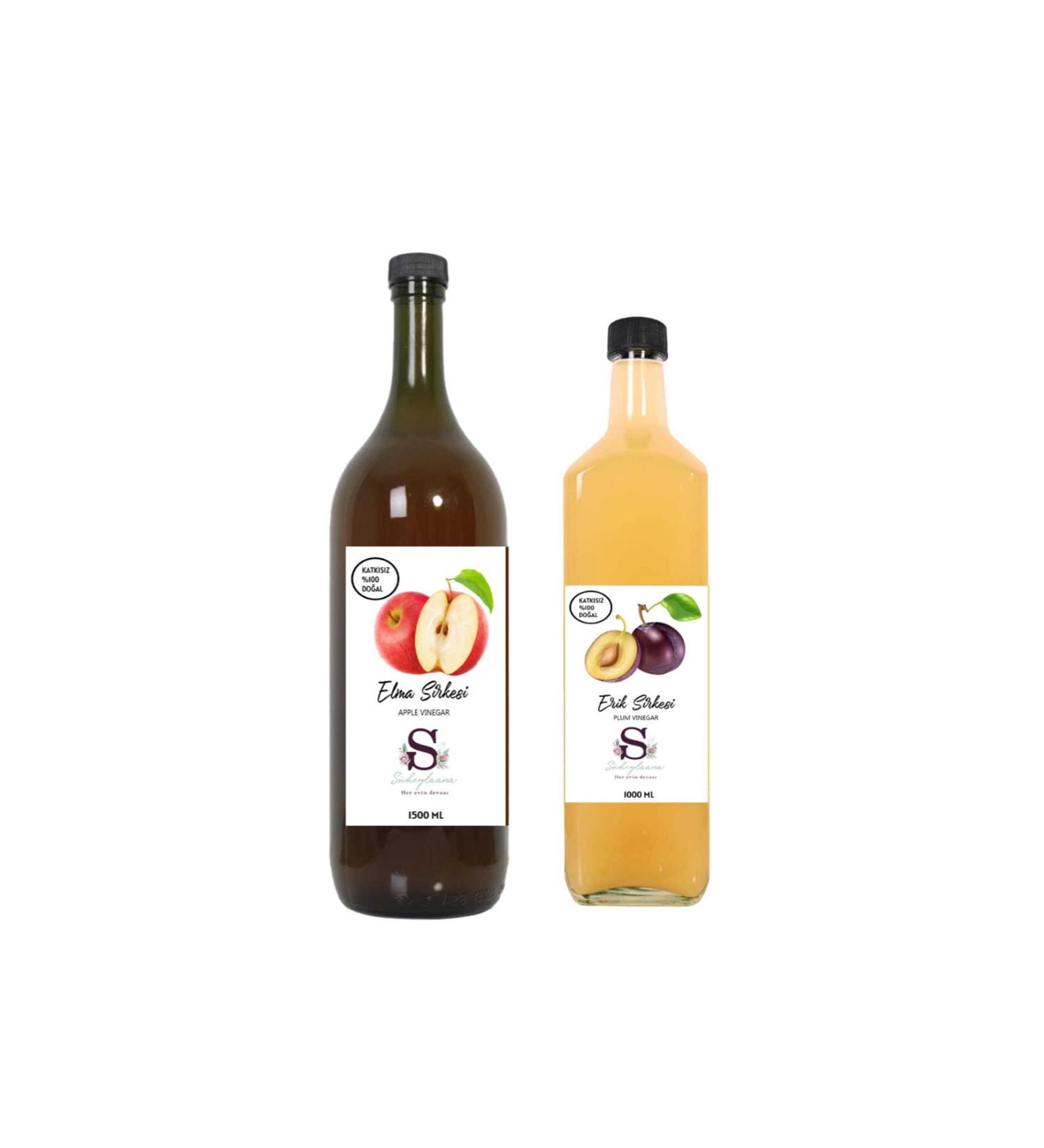 Suheylaana Natural Apple Vinegar 1500 Ml And Natural Plum Vinegar 1000 Ml