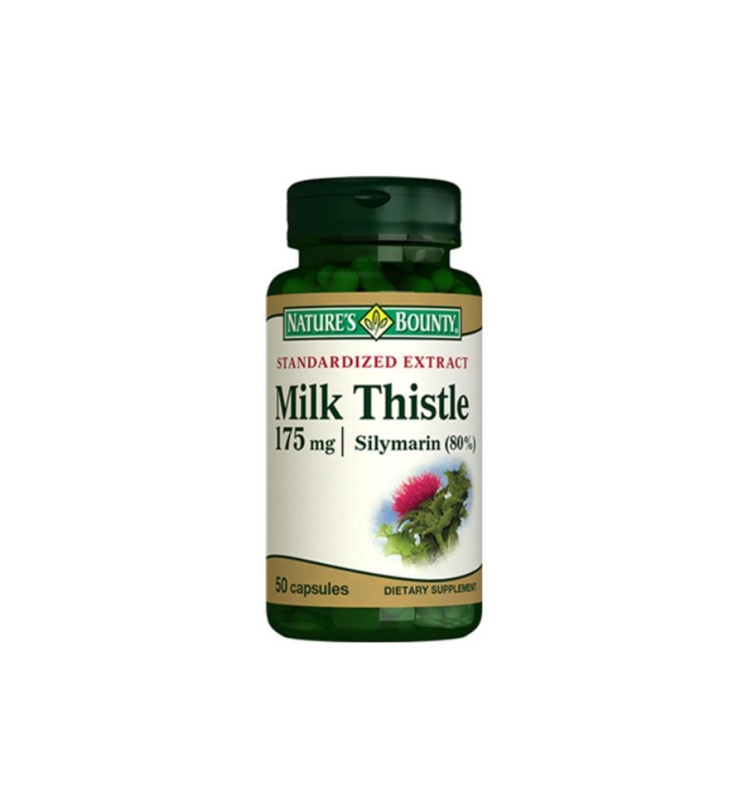 Natures Bounty Milk Thisle 175 mg Food Supplement 50 Capsules