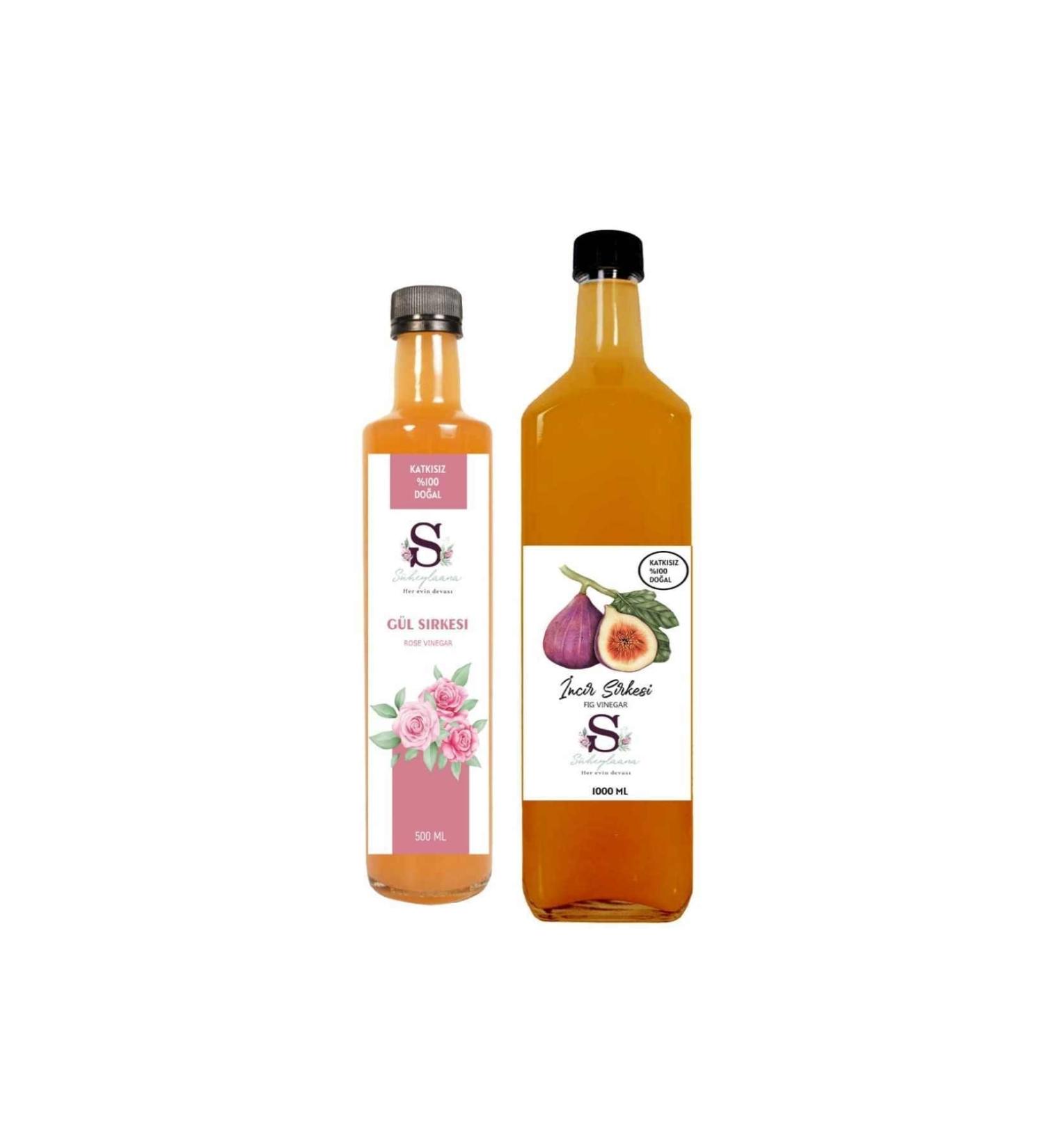 Suheylaana Natural Rose Vinegar 500 Ml - Natural Fig Vinegar 1000 Ml