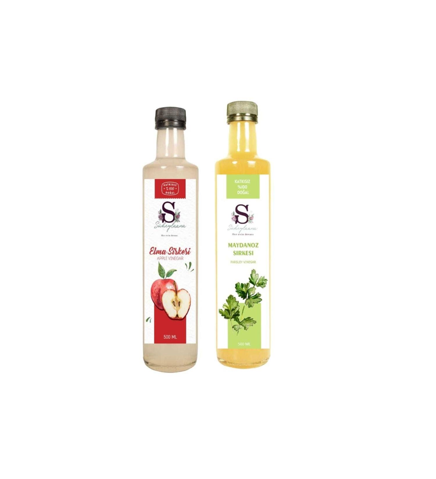 Suheylaana Natural Apple Vinegar 500 Ml - Natural Parsley Vinegar 500 Ml
