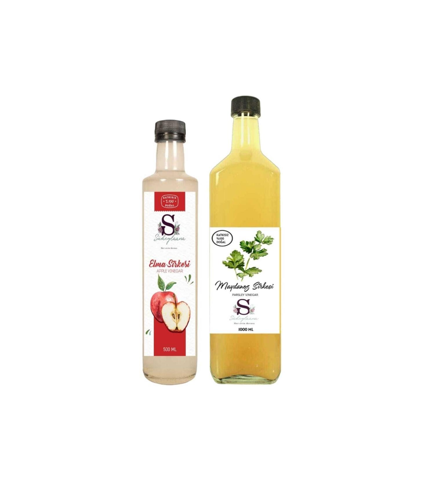 Suheylaana Natural Apple Vinegar 500 Ml - Natural Parsley Vinegar 1000 Ml