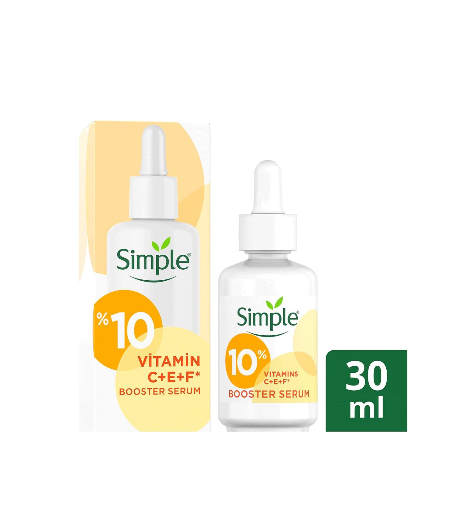 Simple Booster Serum C+F+E Vitamin For Younger Looking and Brighter Skin 30 ml - Buy Online on GoSupps.com