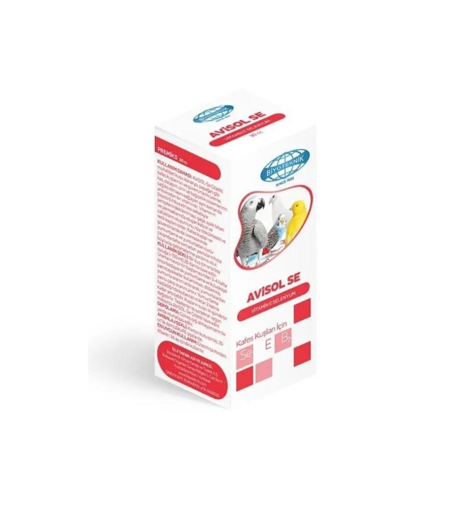 Biotechnic 6 Pieces Avisol-se Vitamin E and Selenium Solution for Birds