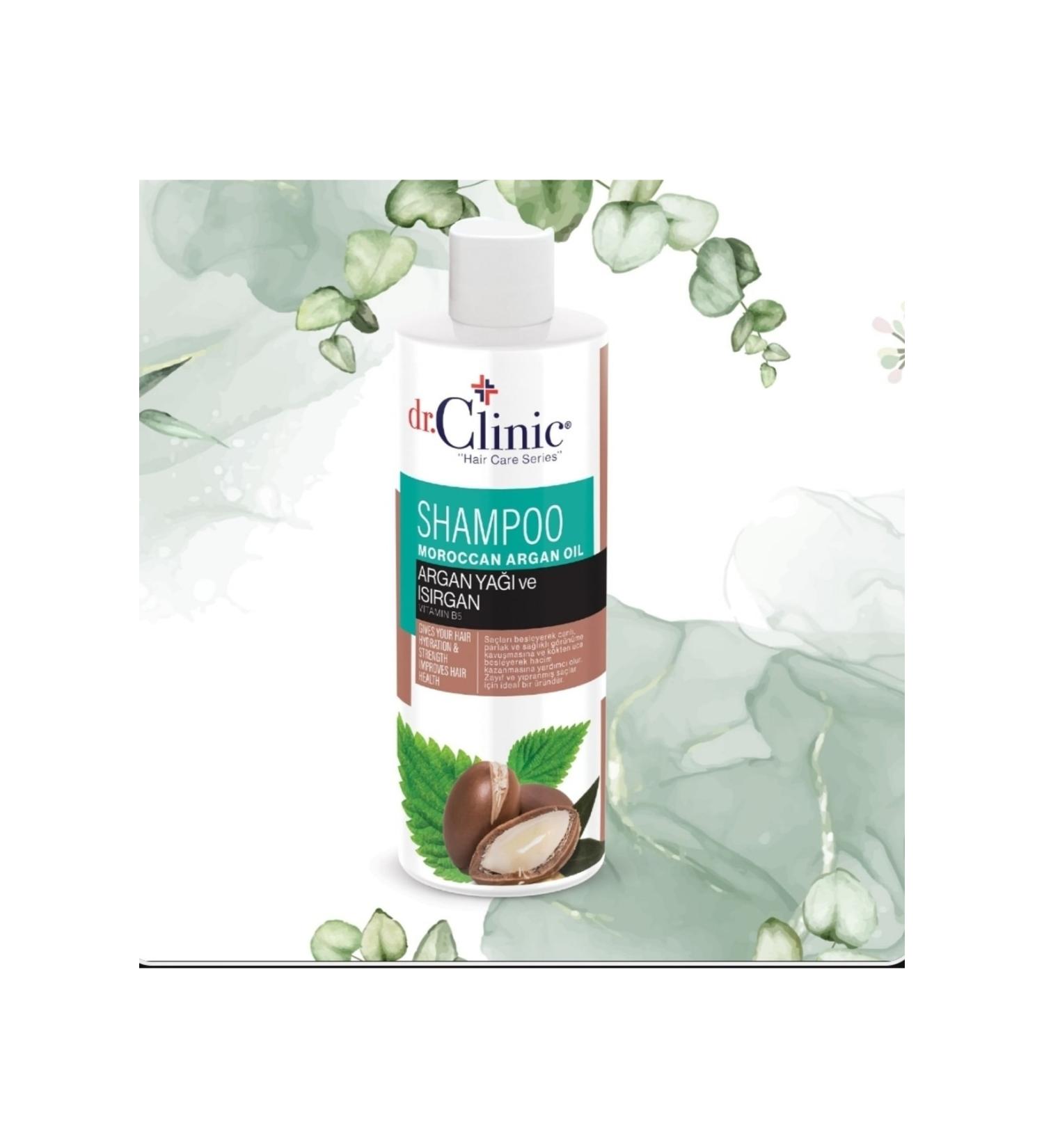 Dr. Clinic Argan Oil and Nettle Vitamin Shampoo B5 400 Ml
