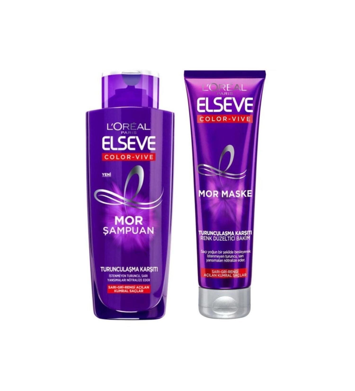 Elseve Anti-Orange Purple Shampoo & Mask Set