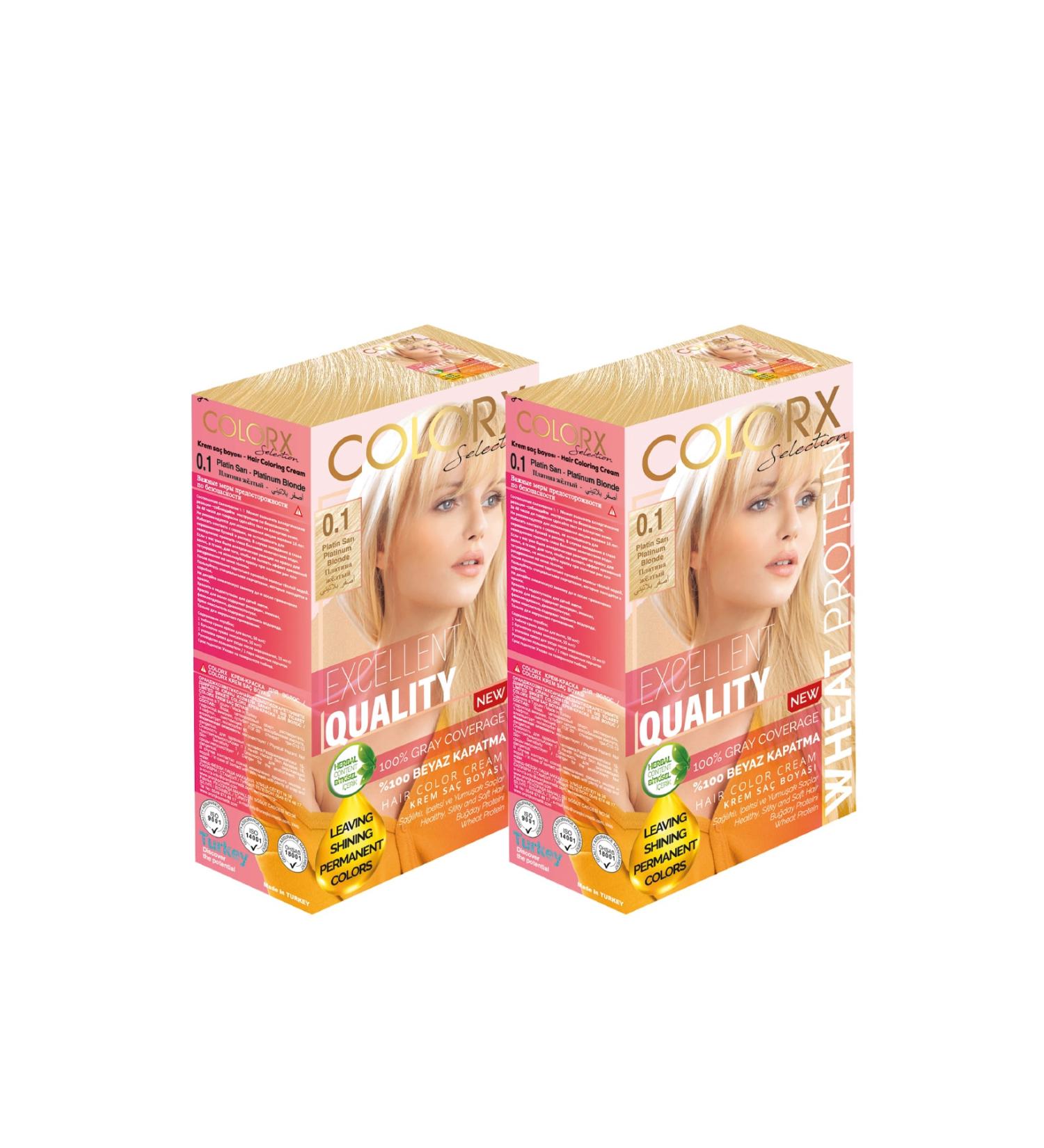 COLORX 2 Box Set Hair Dye - 0.1 - Platinum Blonde