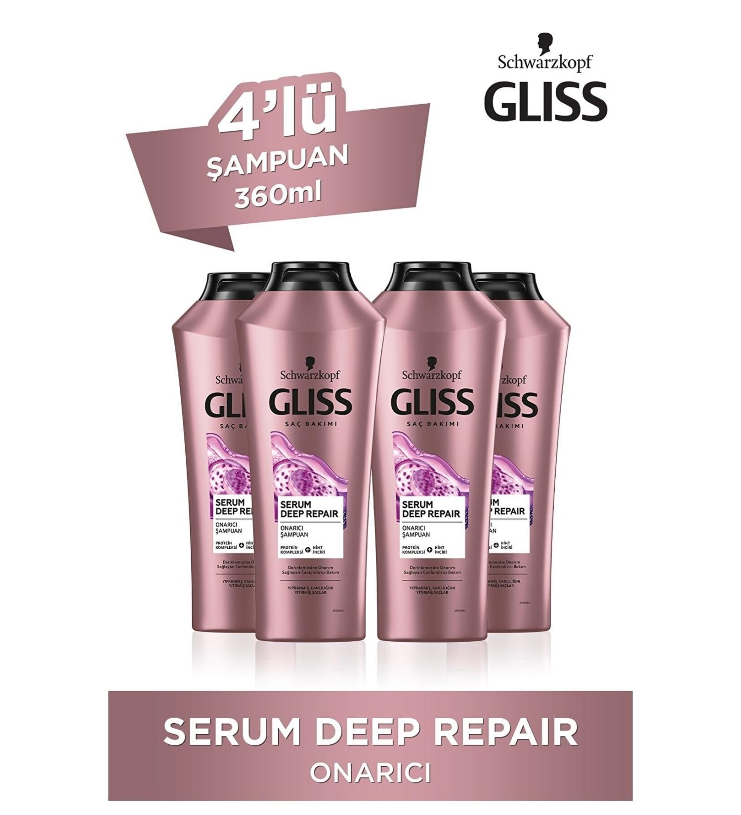 Gliss Serum Deep Repair Repairing Shampoo 360 Ml 4 Pieces
