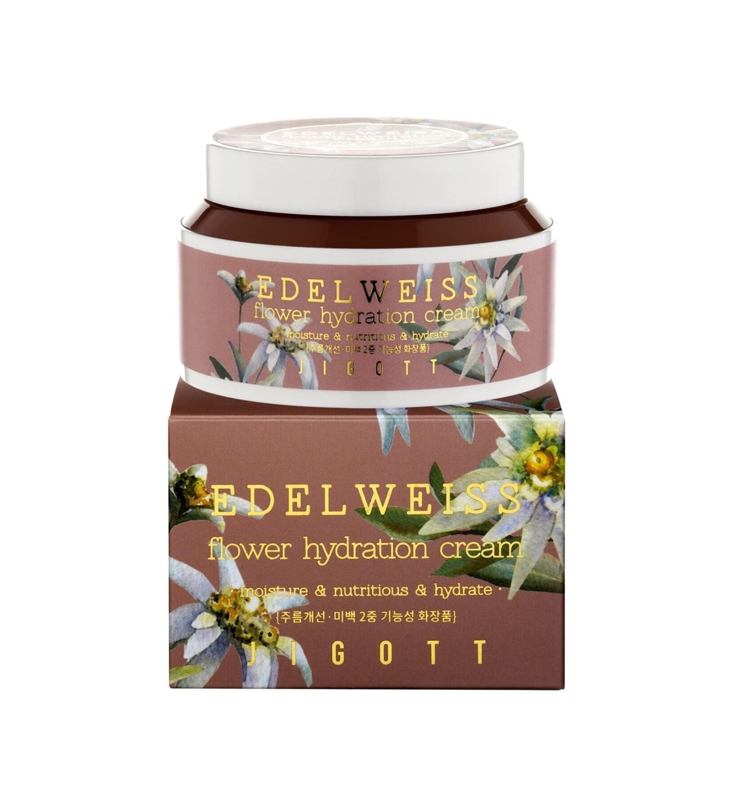 Jigott Edelweiss Flower Essence Moisturizing Cream - Flower Series 100 ml - Buy Online on GoSupps.com