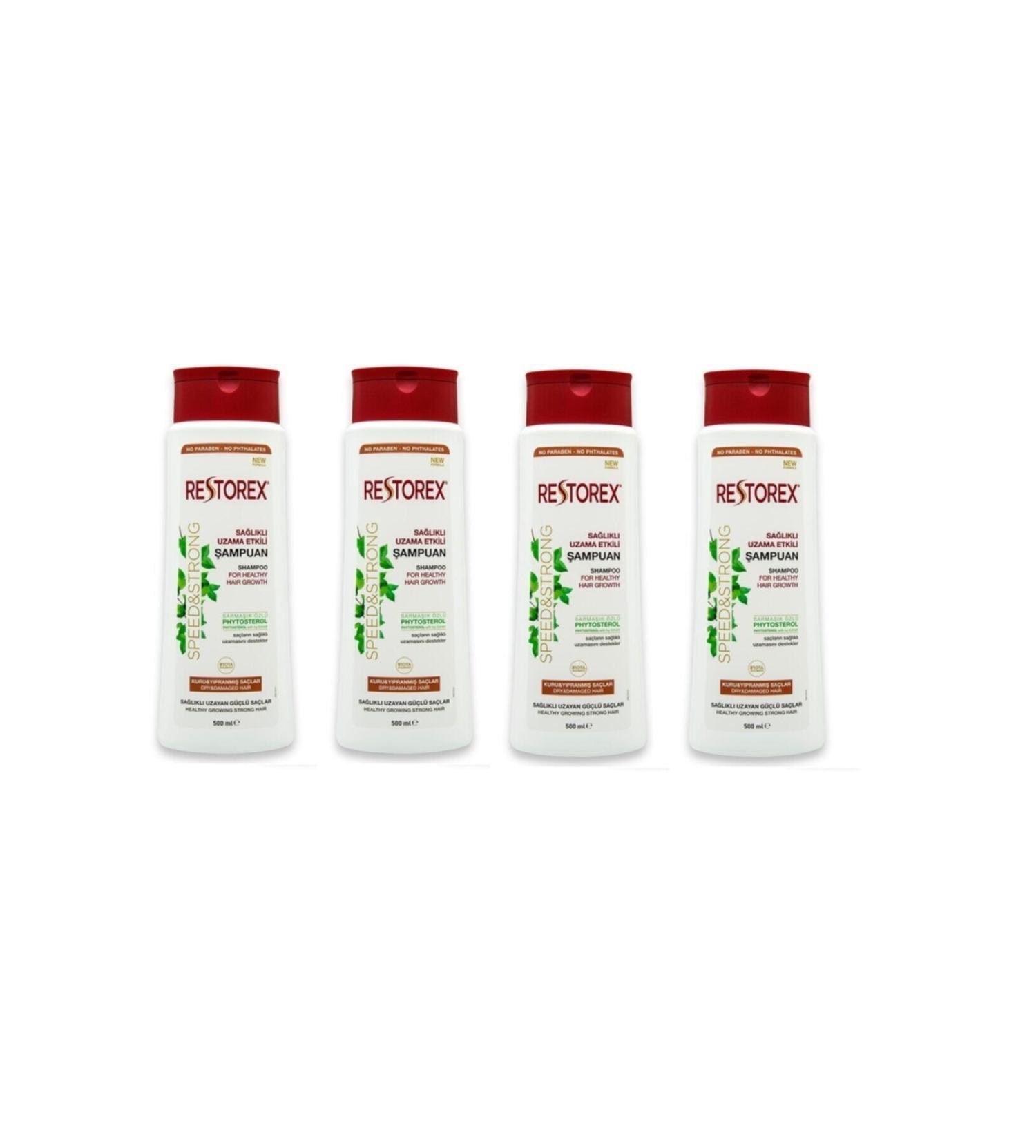 Restorex Shampoo Healthy Growth Effective For Dry And Damaged Hair 500 ml X 4 Pieces
