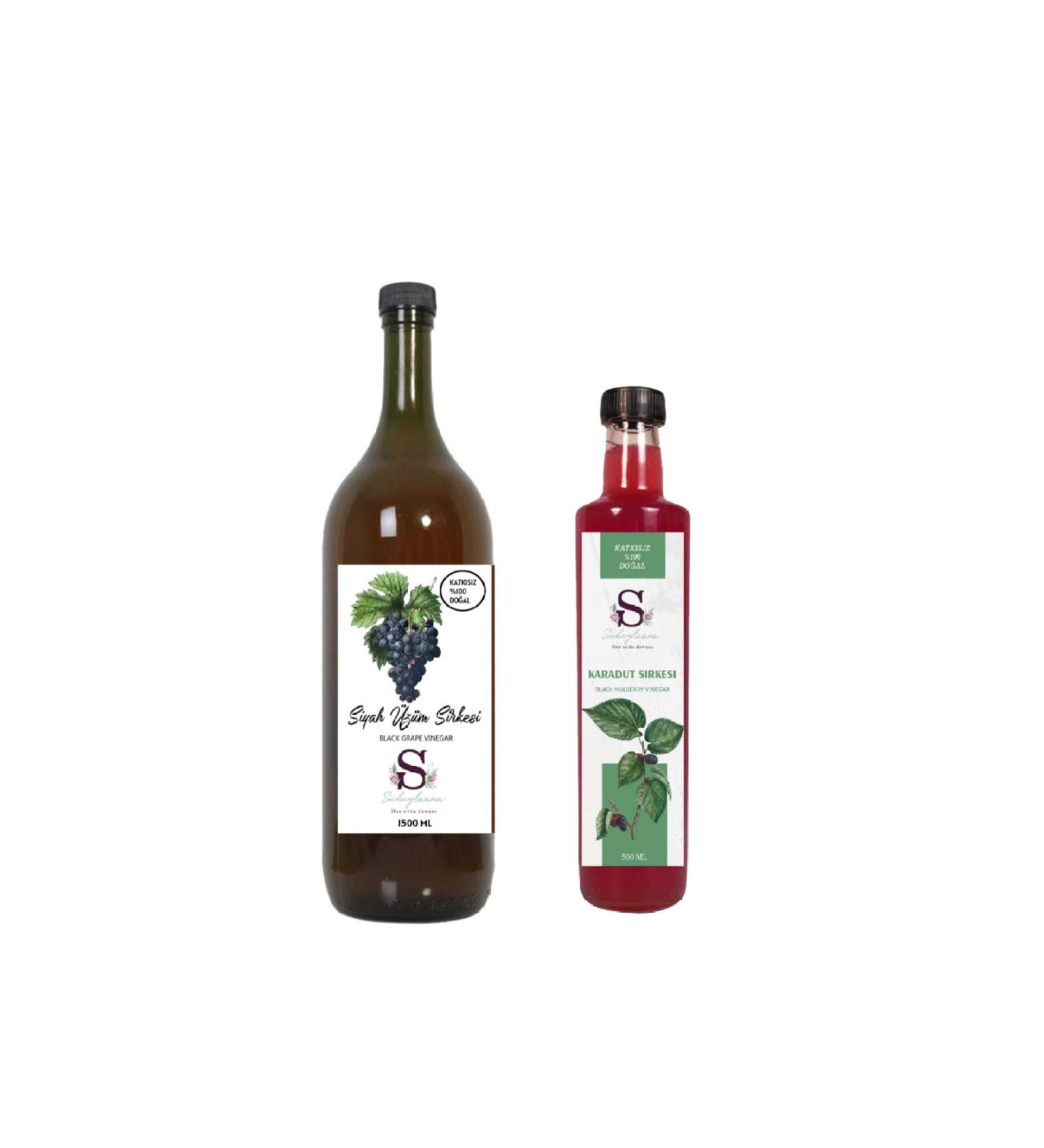 S heylaana Natural Black Grape Vinegar 1500 Ml - Natural Black Mulberry Vinegar 500 Ml