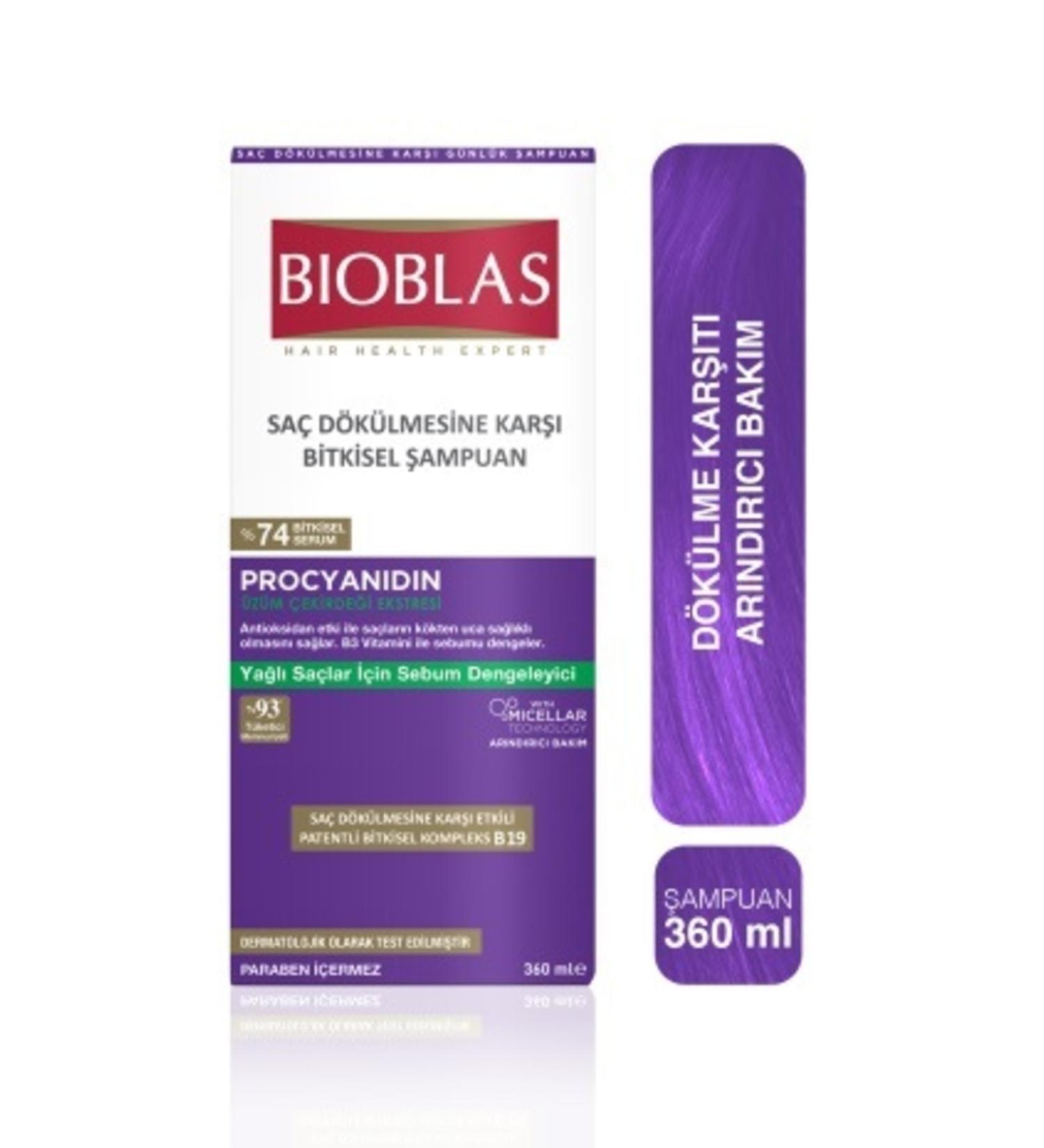 Bioblas Procyanidin Anti-Oil & Anti-Loss Shampoo 360 Ml - Buy Online on GoSupps.com