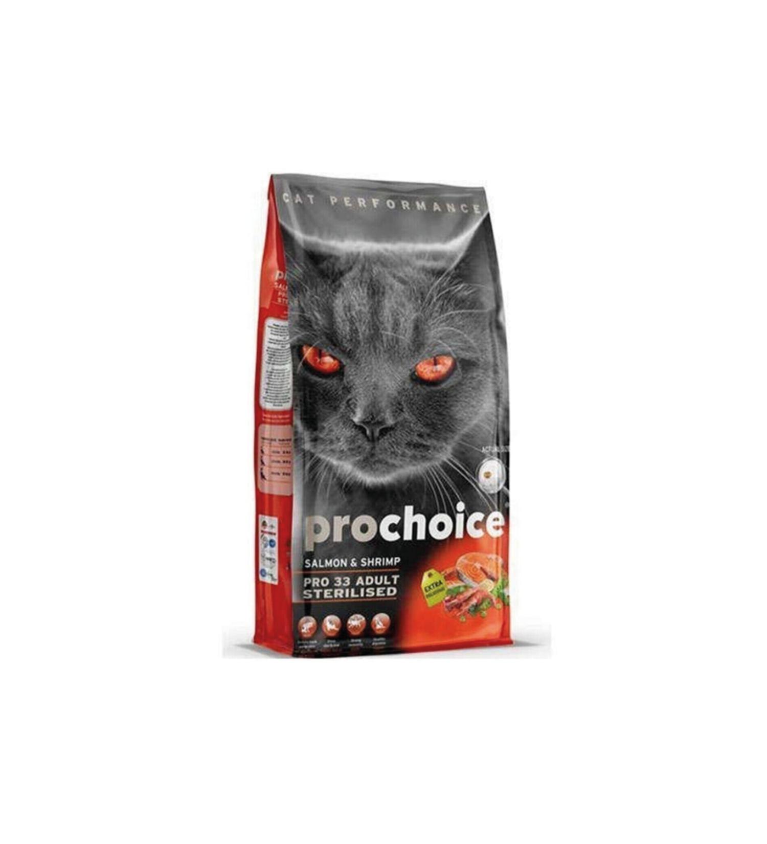 Pro Choice Sterilized Salmon Shrimp Adult Cat Food 2 Kg