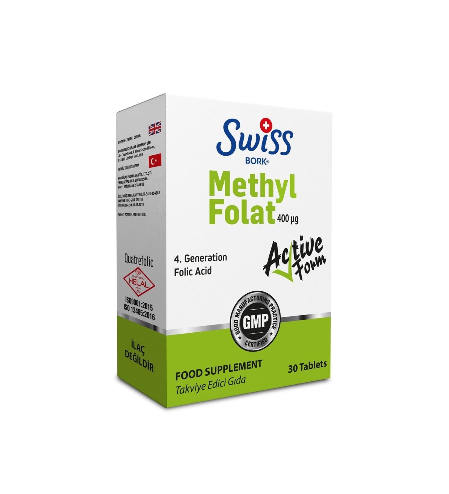 Bork Swiss Natural Bork Folic Acid 400 Mcg 30 Tablets